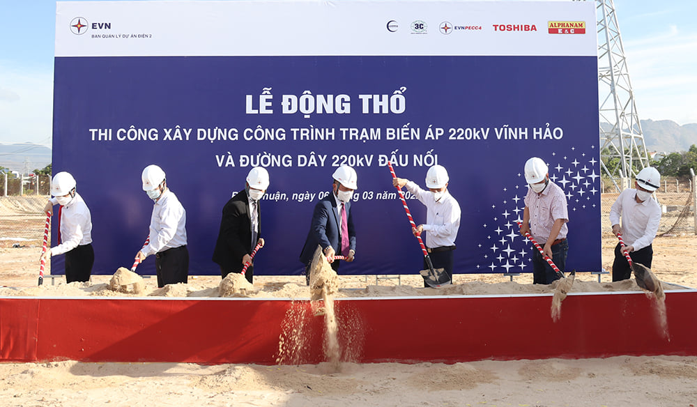 Triển khai xây dựng trạm biến áp 220kV Vĩnh Hảo và đường dây đấu nối