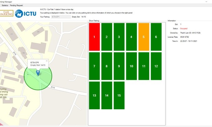 Giảng viên sáng tạo hệ thống bãi đỗ xe thông minh