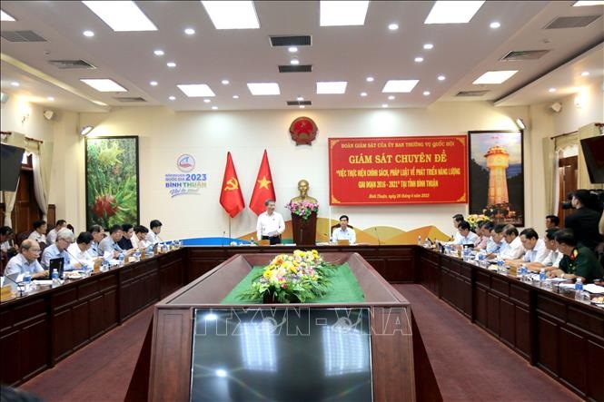 Đoàn giám sát của Ủy ban TVQH làm việc tại Bình Thuận về phát triển năng lượng